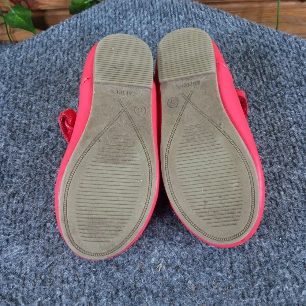Carter's Alvina Toddler Mary Jane Shoes Size 5 Dress Party Red Glitter Heart